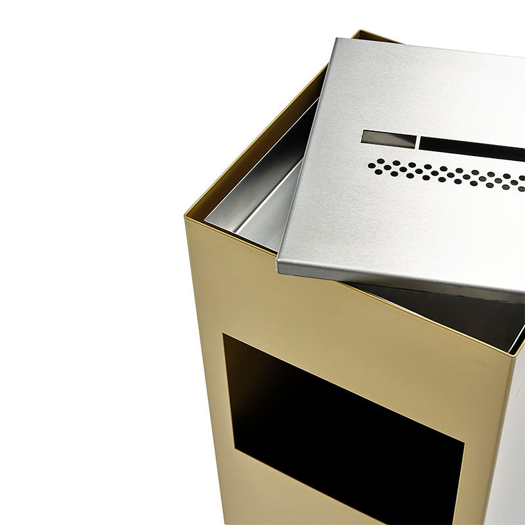 Cenicero Papelera Rectangular Metálico - 25 + 1,5 Litros 2