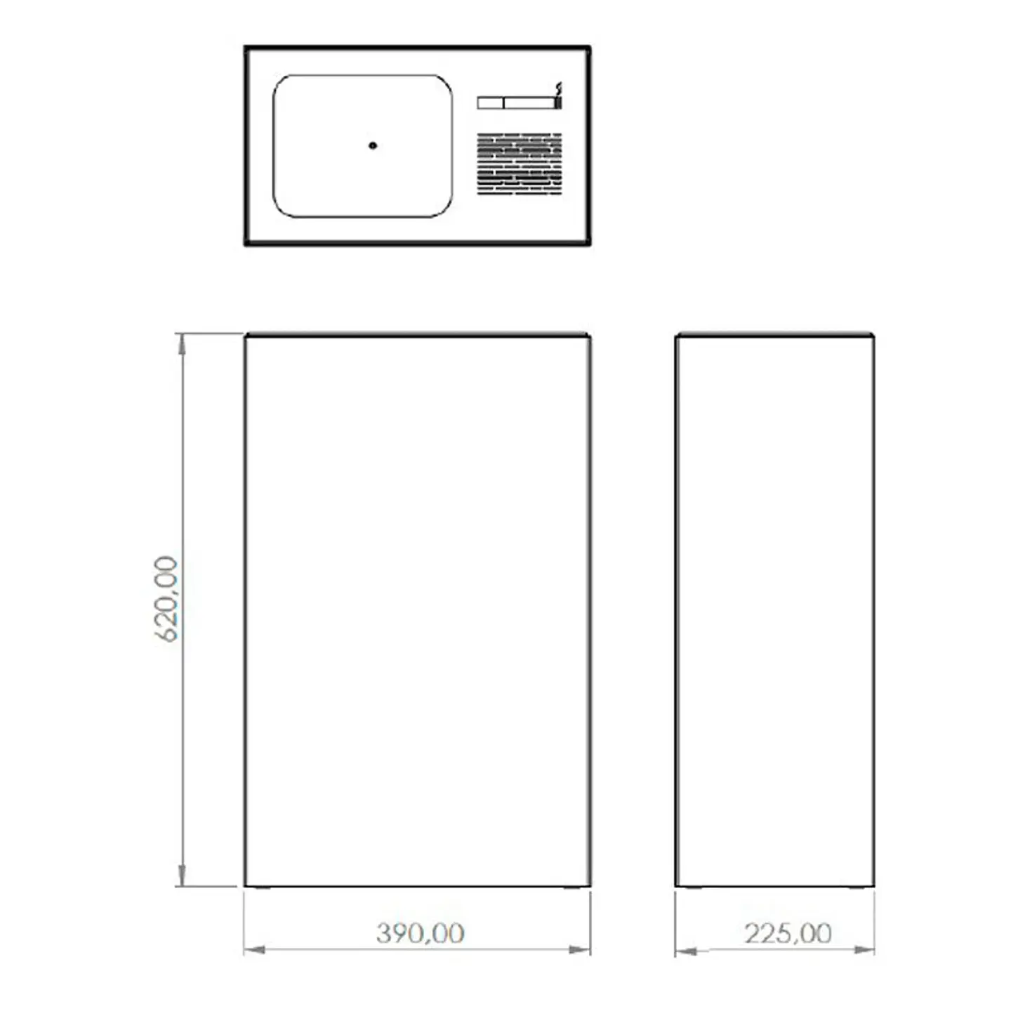 Cenicero Papelera Rectangular Metálico 54 + 1,5 Litros 3