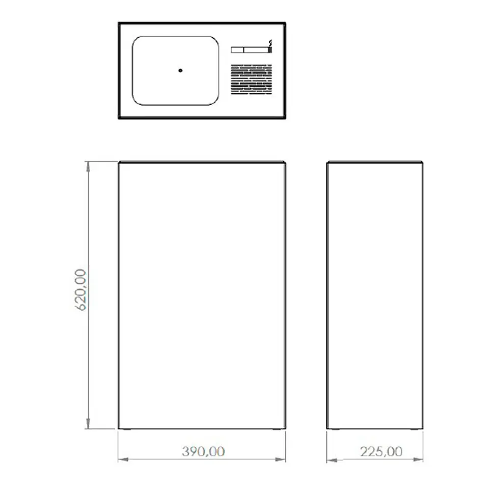Cenicero Papelera Rectangular Metálico 54 + 1,5 Litros 3