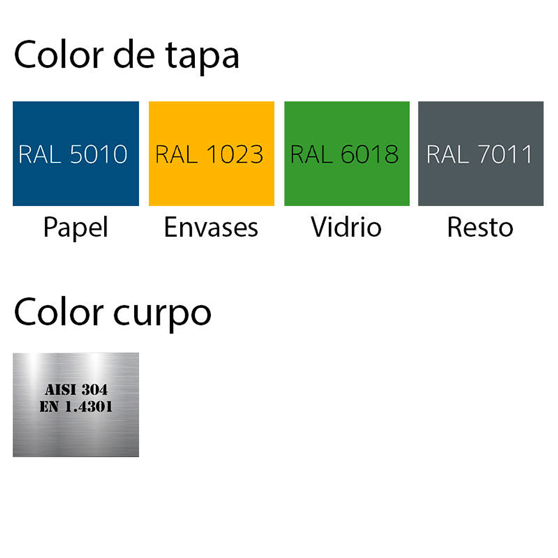 Ecopunto Inox con pedal  Galiza - 1 Residuo 5