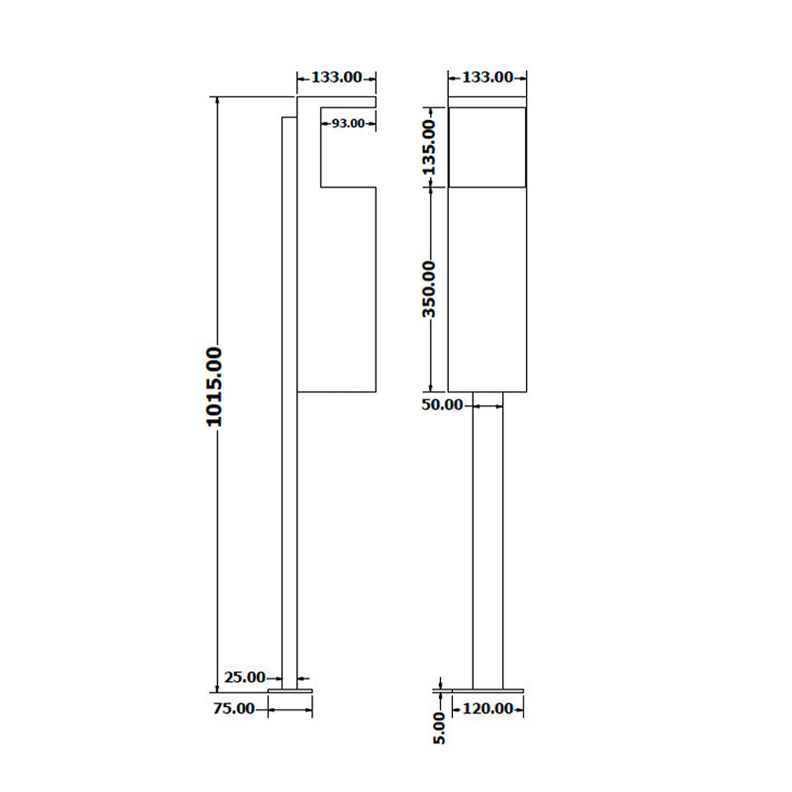 Cenicero de Pie Rectangular Inox – 3 Litros 2