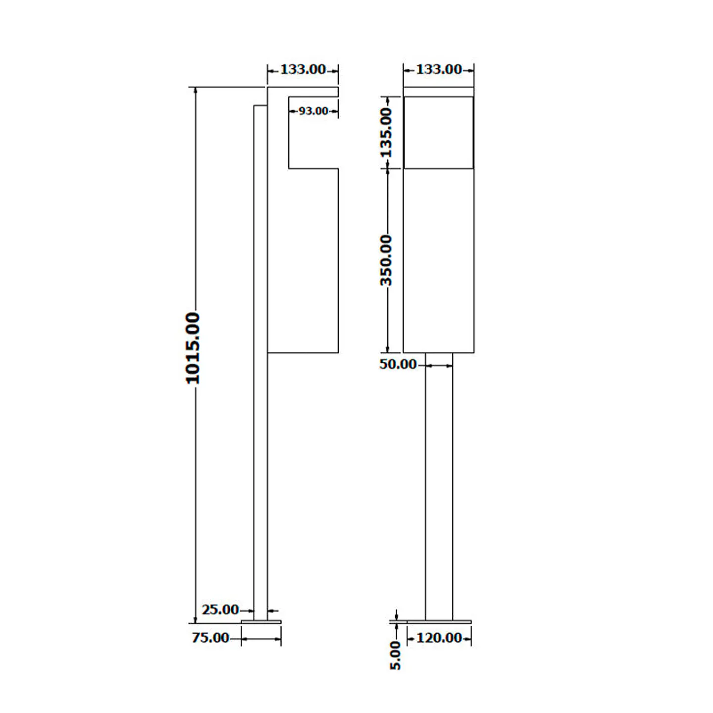 Cenicero de Pie Rectangular Inox – 3 Litros 2