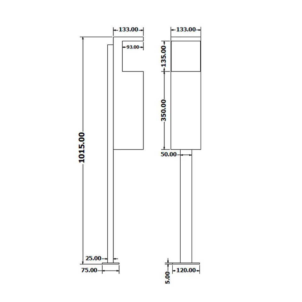Cenicero de Pie Rectangular Inox – 3 Litros 2