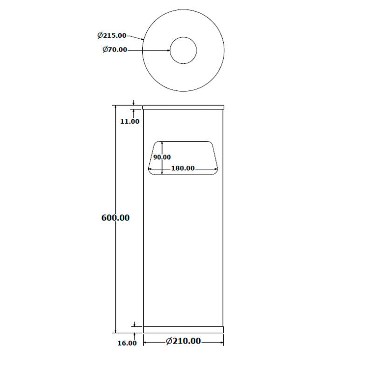 Cenicero Papelera Circular Una Abertura Metálico - 18 + 2 Litros 4