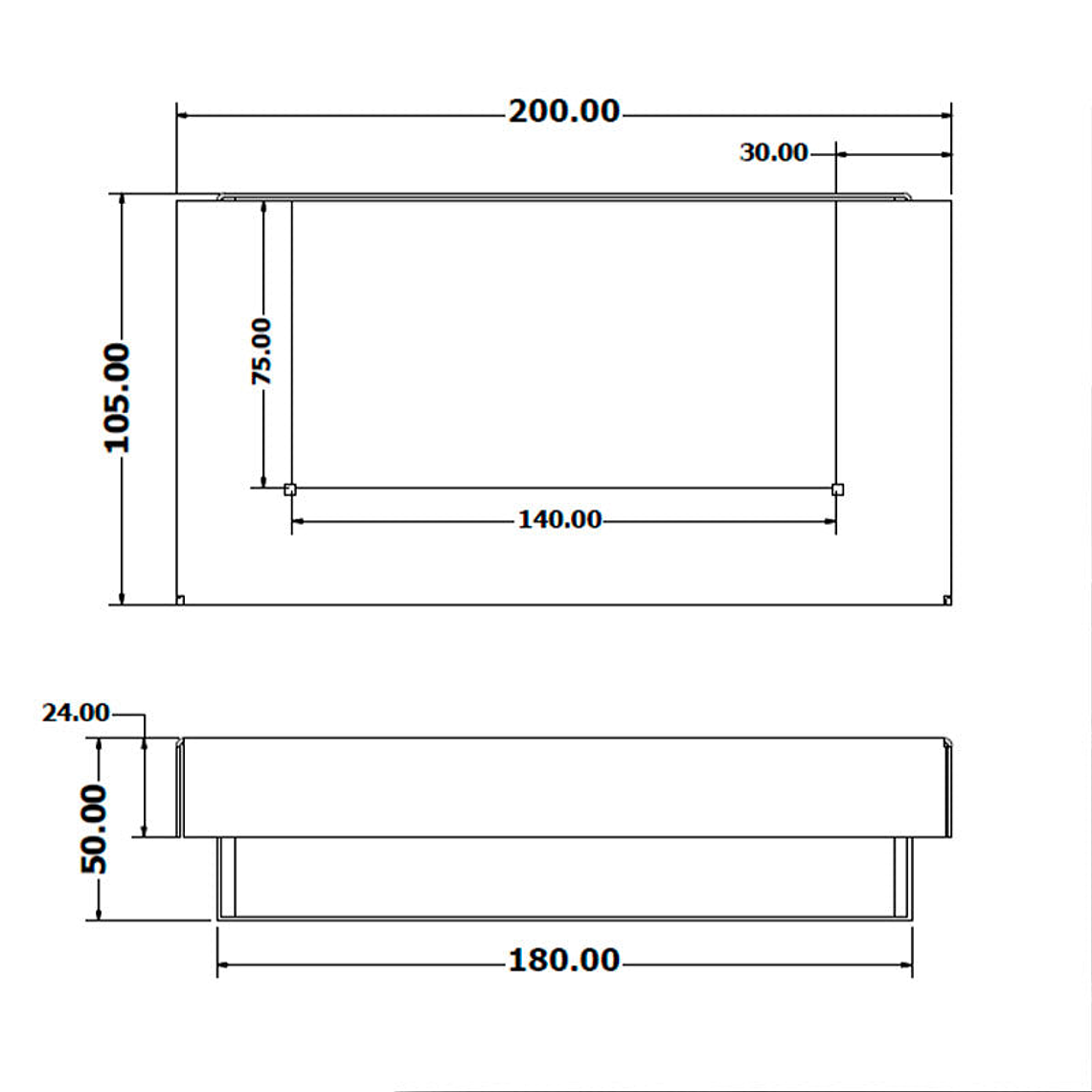 Cenicero de Pared Rectangular Inox - 0,6 Litro 3