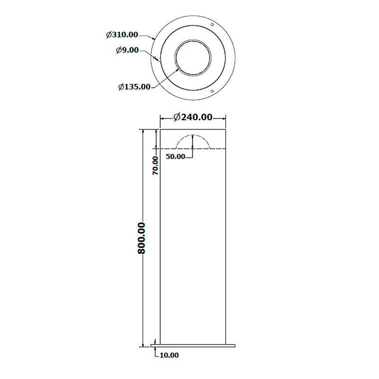 Cenicero de Pie Circular Inoxidable XXL - 3 Litros 2