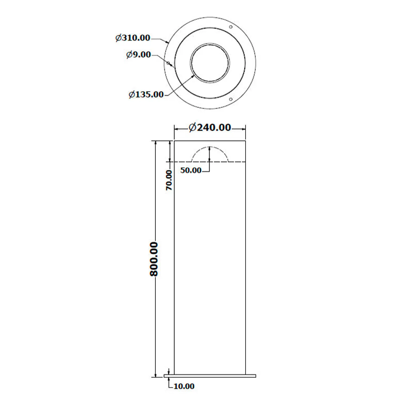 Cenicero de Pie Circular Inoxidable XXL - 3 Litros 2