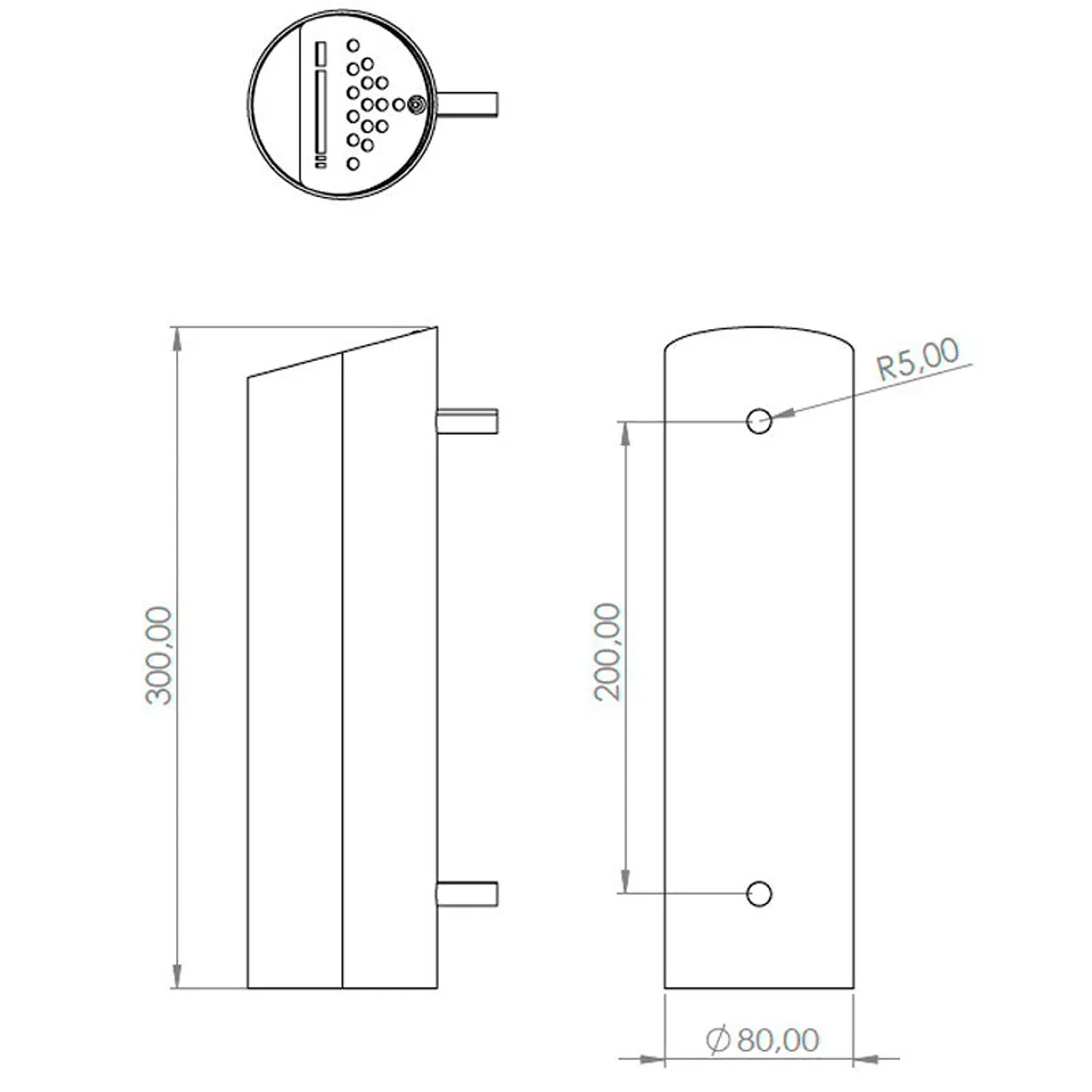 Cenicero de Pared Circular Inox - 1,5 Litros 2