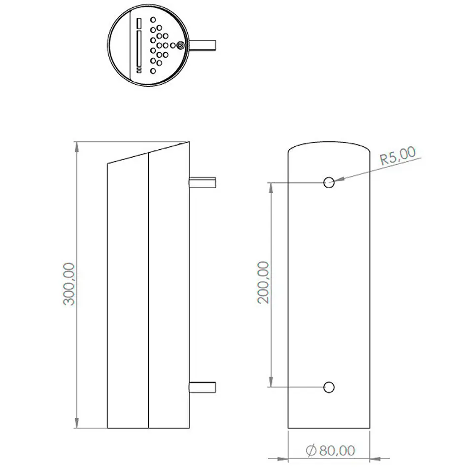 Cenicero de Pared Circular Inox - 1,5 Litros 2