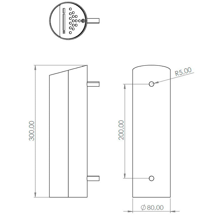Cenicero de Pared Circular Metálico - 1,5 Litros 3