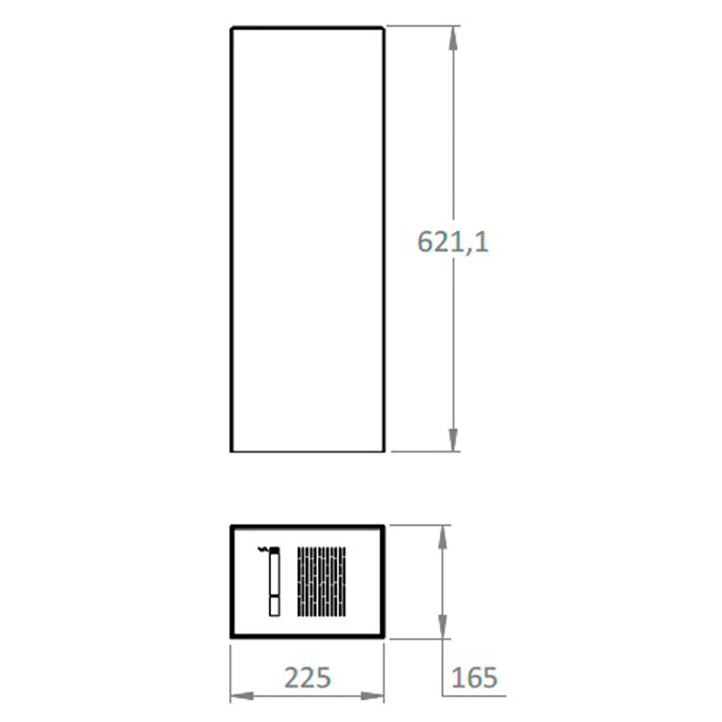 Cenicero de Pie Rectangular Inoxidable - 23 Litros 2