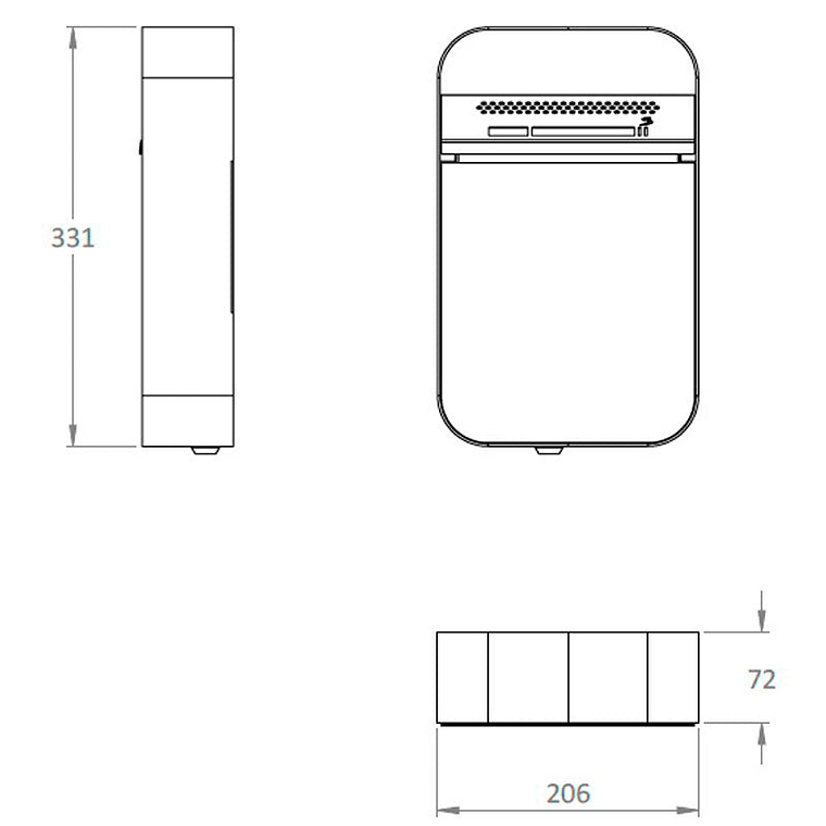 Cenicero de Pared Rectangular Inox - 3 Litros 3