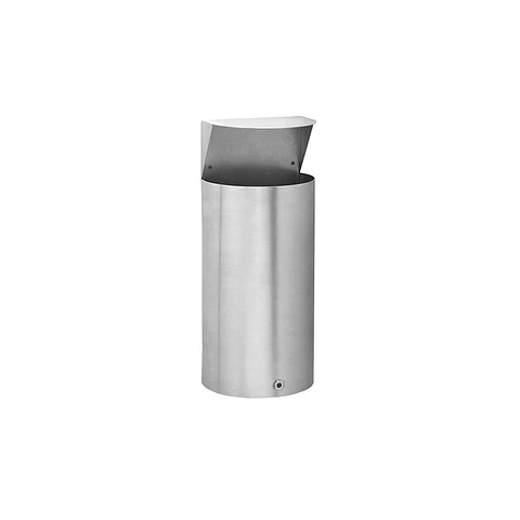 Papelera Urbana de Pared Semicircular Inox - 13 Litros