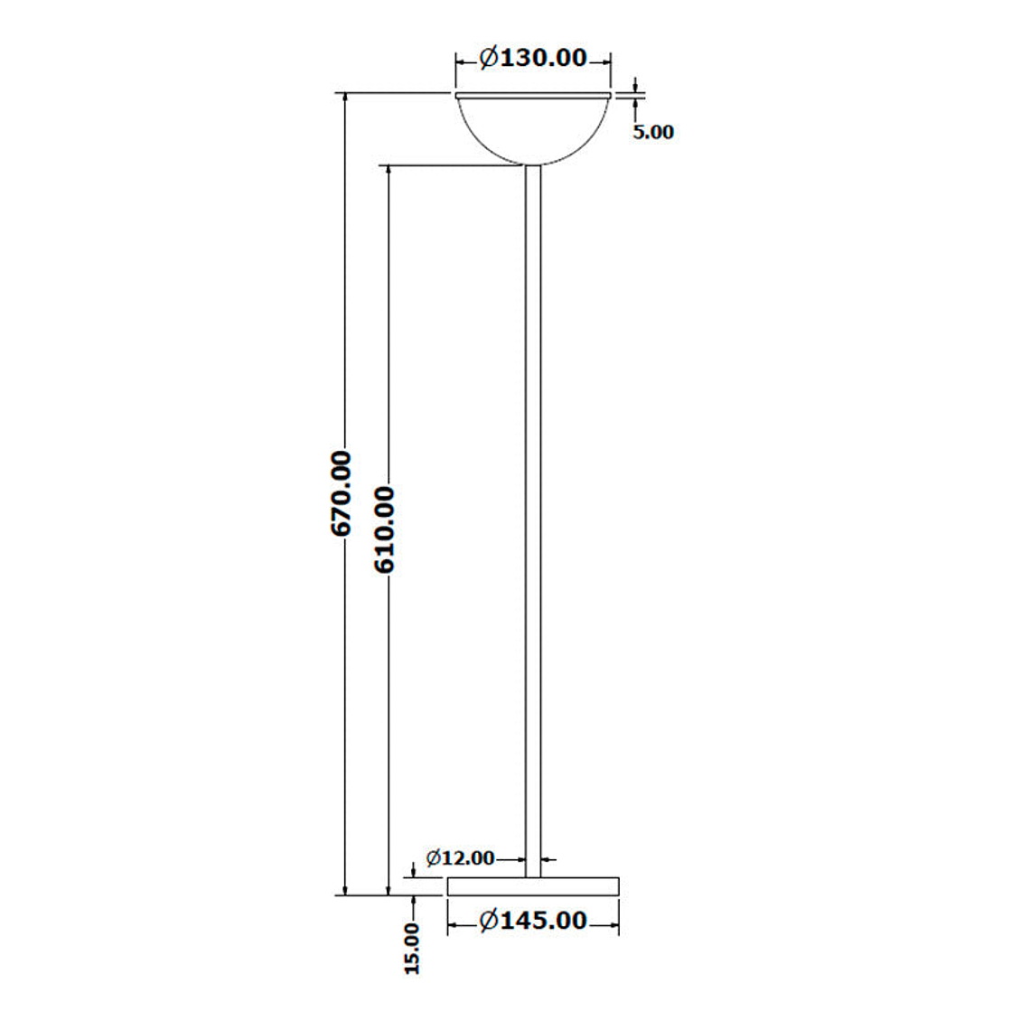 Cenicero de Pie Elegancia Metálico - 0,5 Litro 2