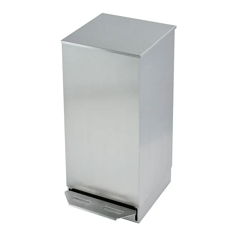 Papelera Cuadrada Inox con Tapa y Pedal - 60 Litros 1