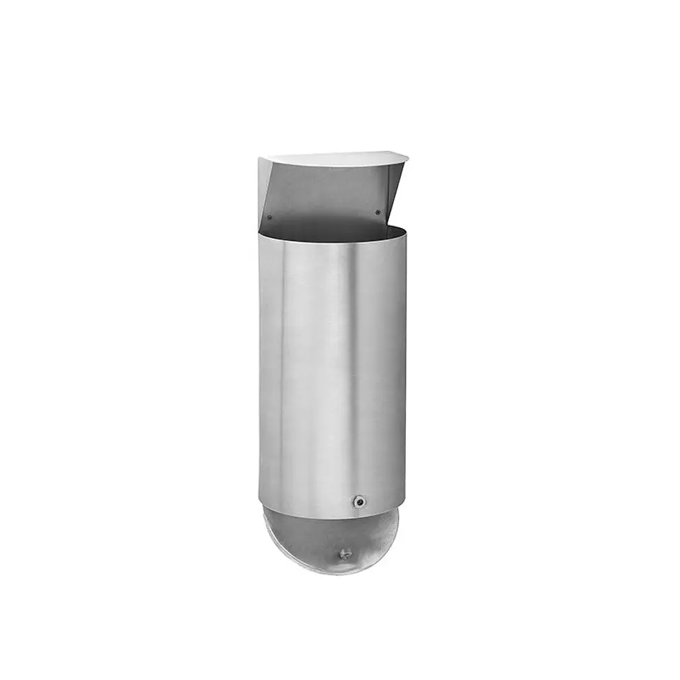 Papelera Urbana de Pared Semicircular Inox - 13 Litros 2