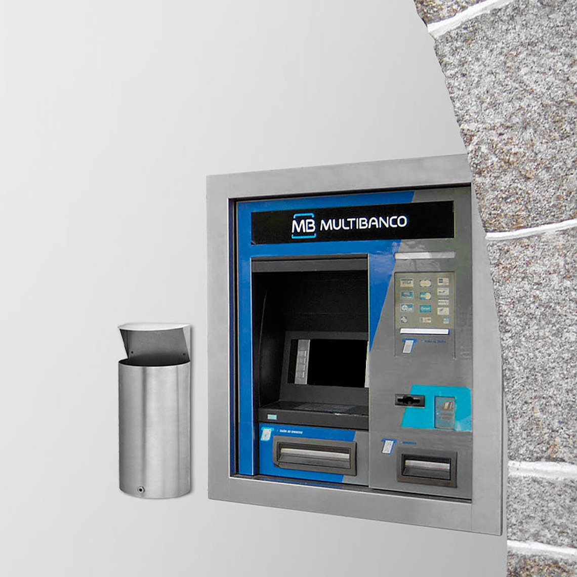 Papelera Urbana de Pared Semicircular Inox - 13 Litros 3