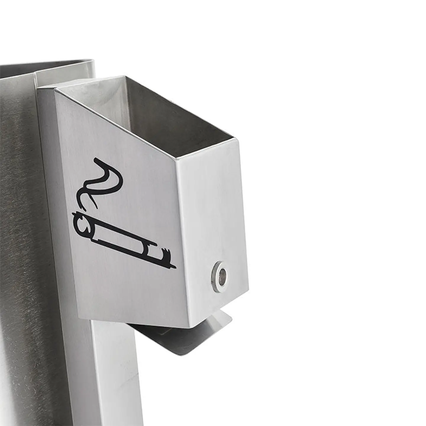 Papelera Urbana con Cenicero Rectangular Inox - 45 + 0,8 Litros 3