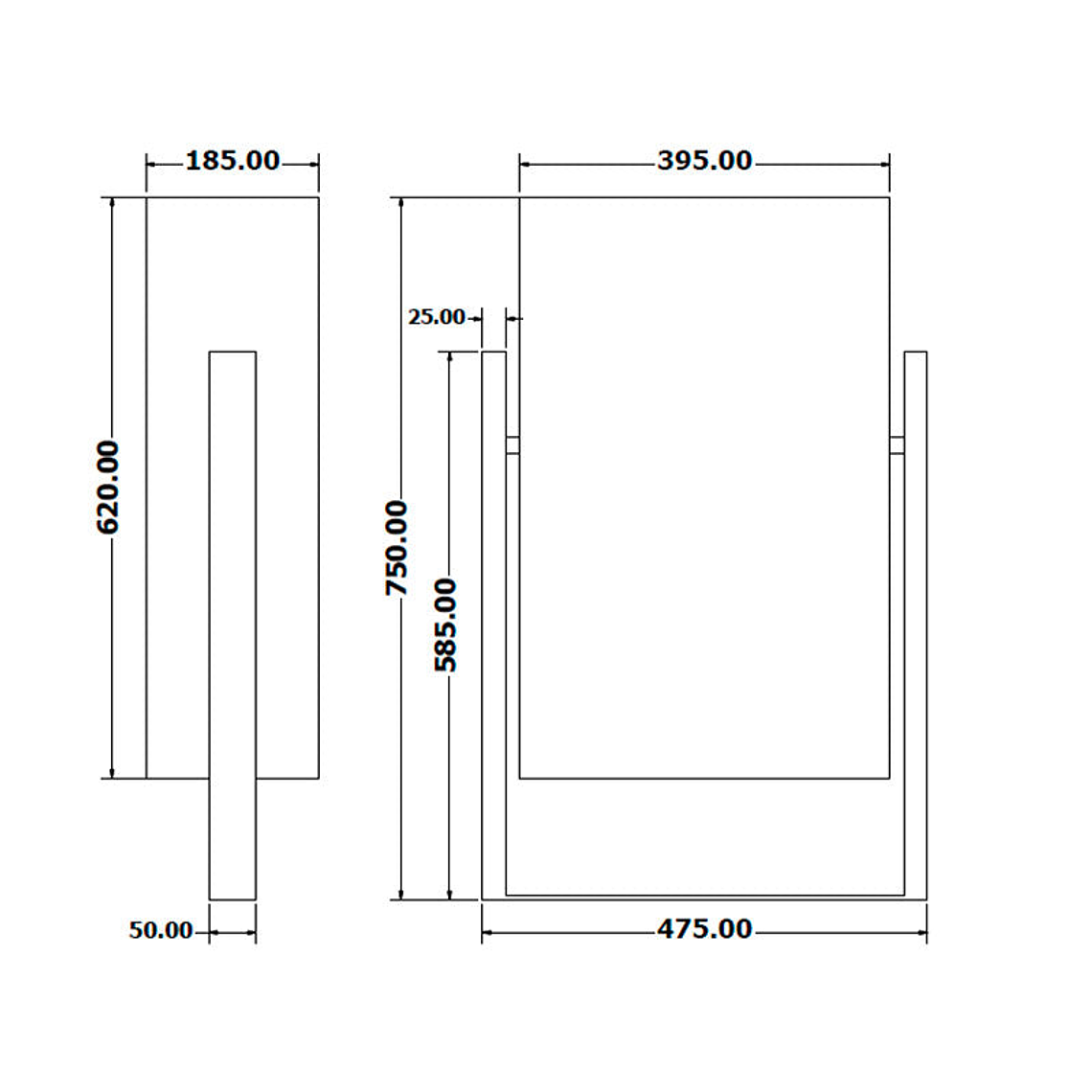 Papelera Urbana Rectangular Inox - 45 Litros 2