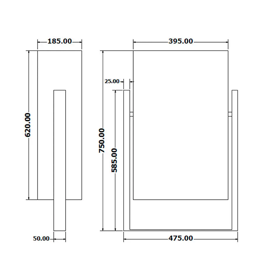 Papelera Urbana Rectangular Inox - 45 Litros 2