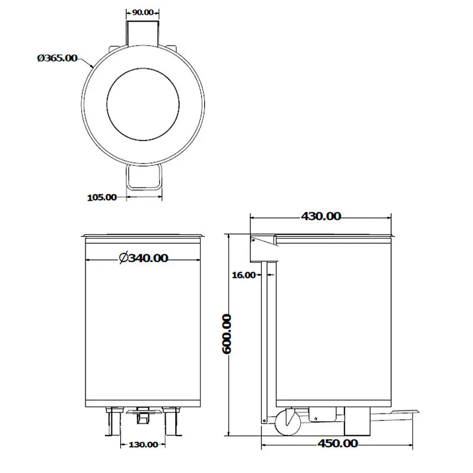 Papelera Urbana Circular Inox con Tapa y Pedal - 45 Litros 2