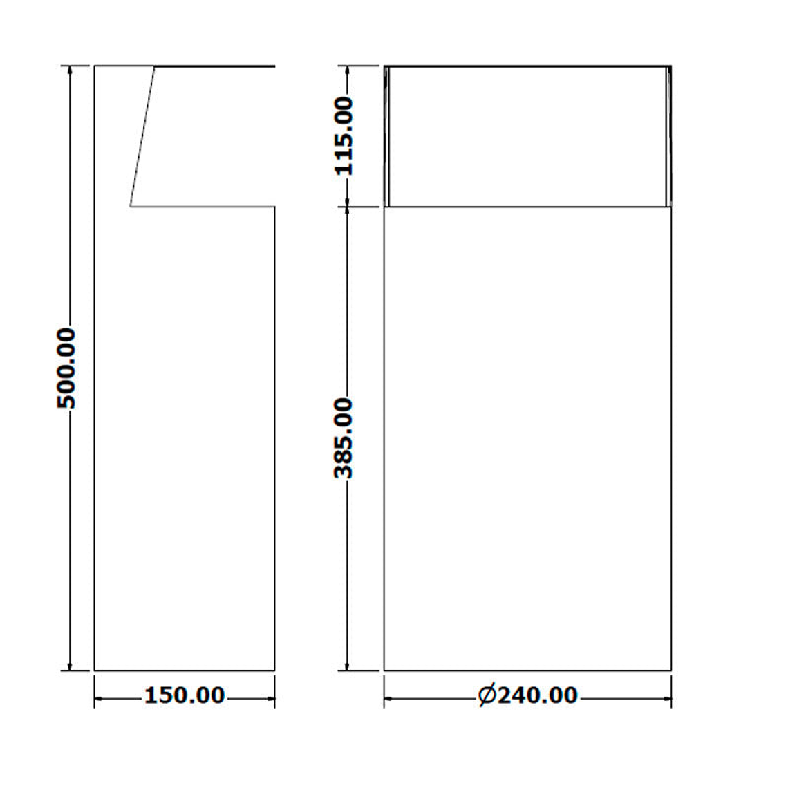 Papelera Urbana de Pared Semicircular Inox - 13 Litros 4