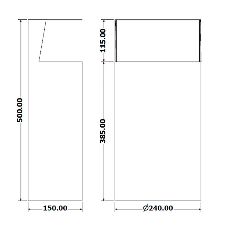 Papelera Urbana de Pared Semicircular Inox - 13 Litros 4