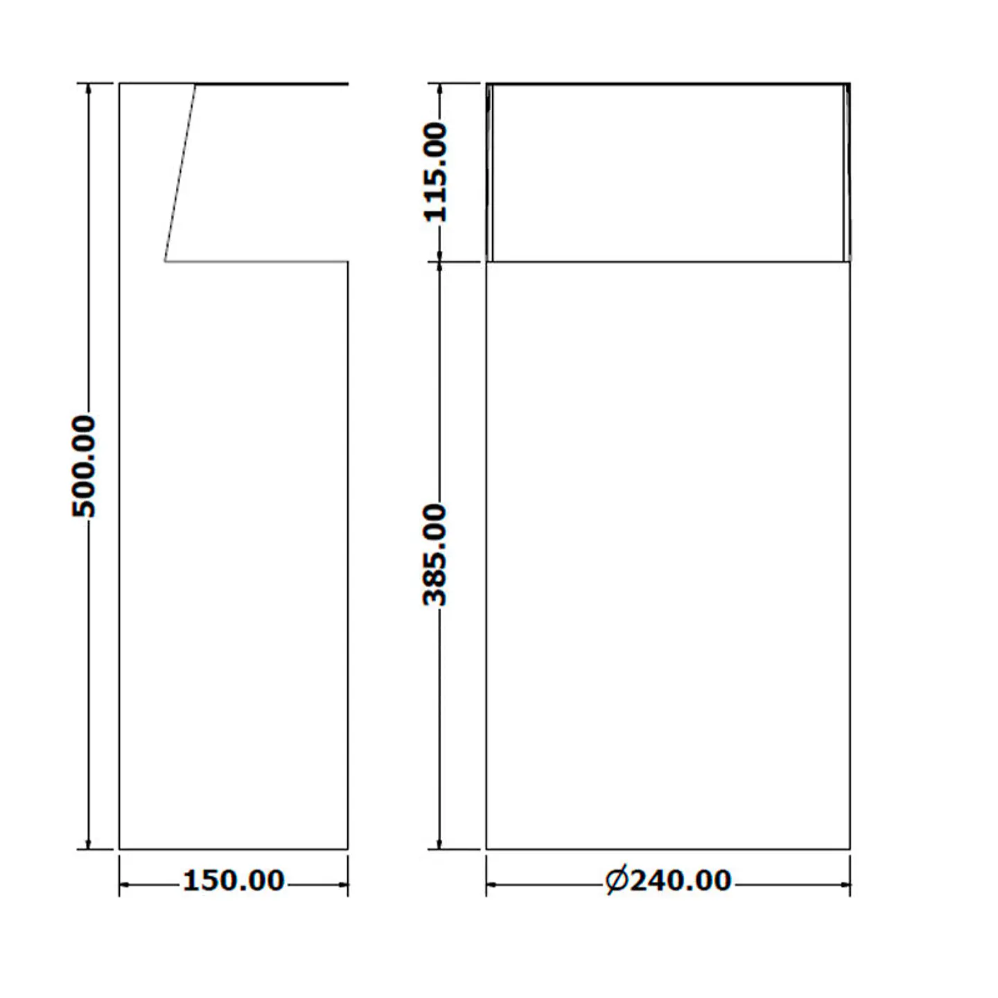 Papelera Urbana de Pared Semicircular Inox - 13 Litros 4
