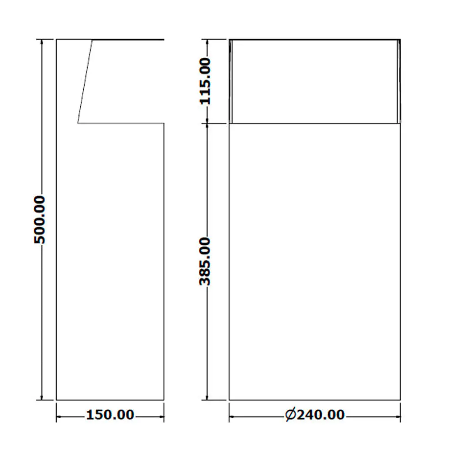 Papelera Urbana de Pared Semicircular Inox - 13 Litros 4