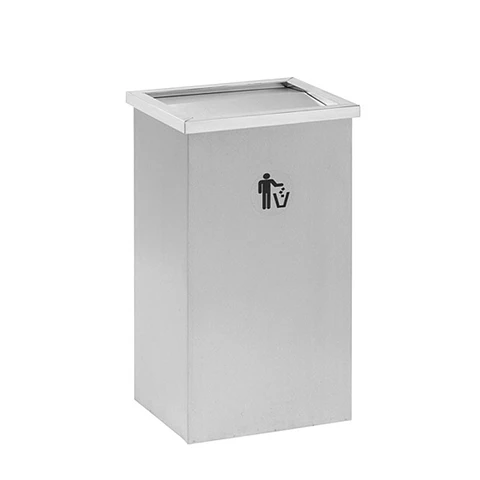 Papelera Rectangular Inox Tapa Batiente - 51 Litros