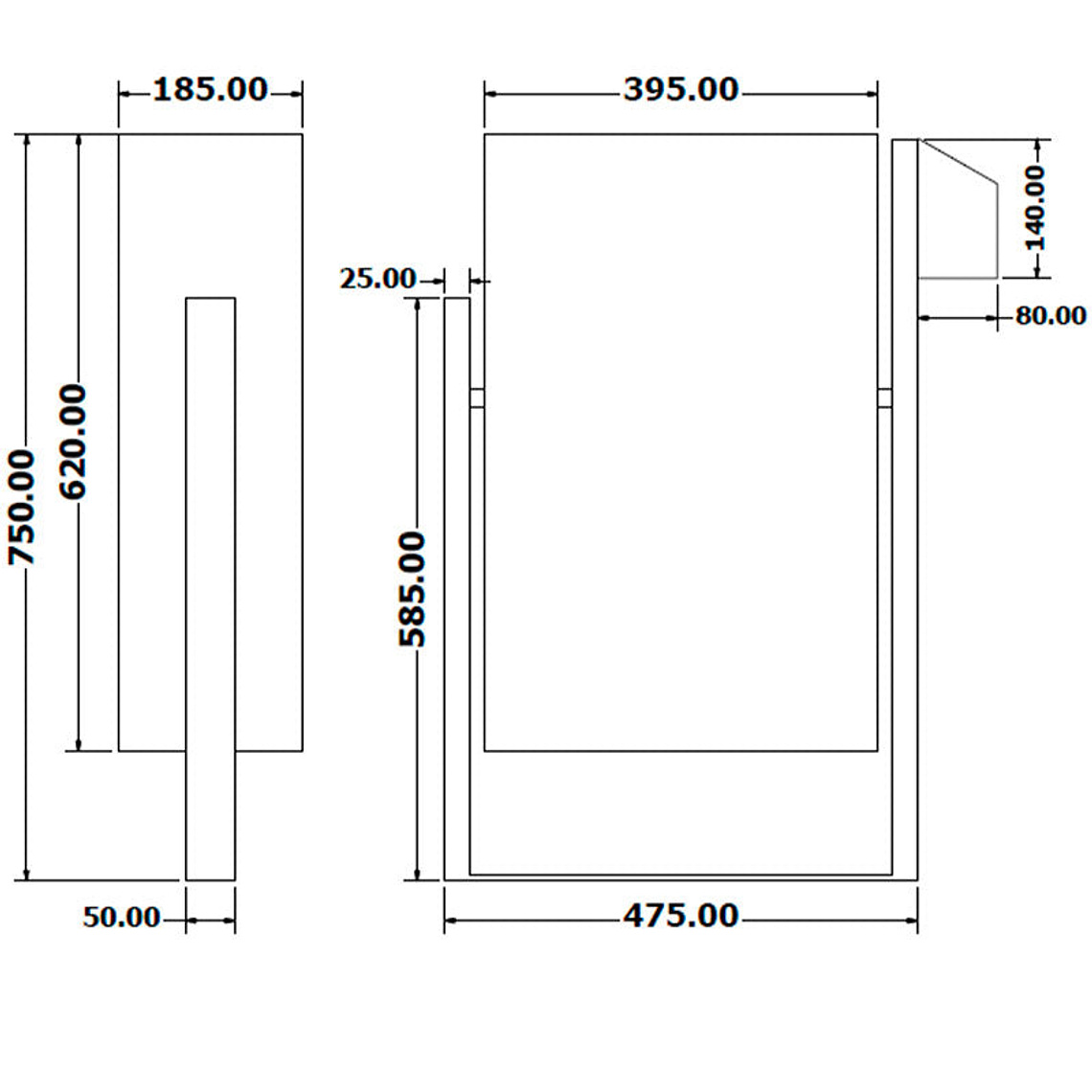 Papelera Urbana con Cenicero Rectangular Inox - 45 + 0,8 Litros 4