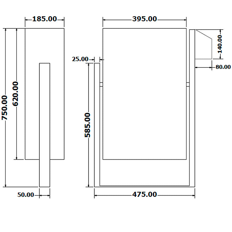 Papelera Urbana con Cenicero Rectangular Inox - 45 + 0,8 Litros 4