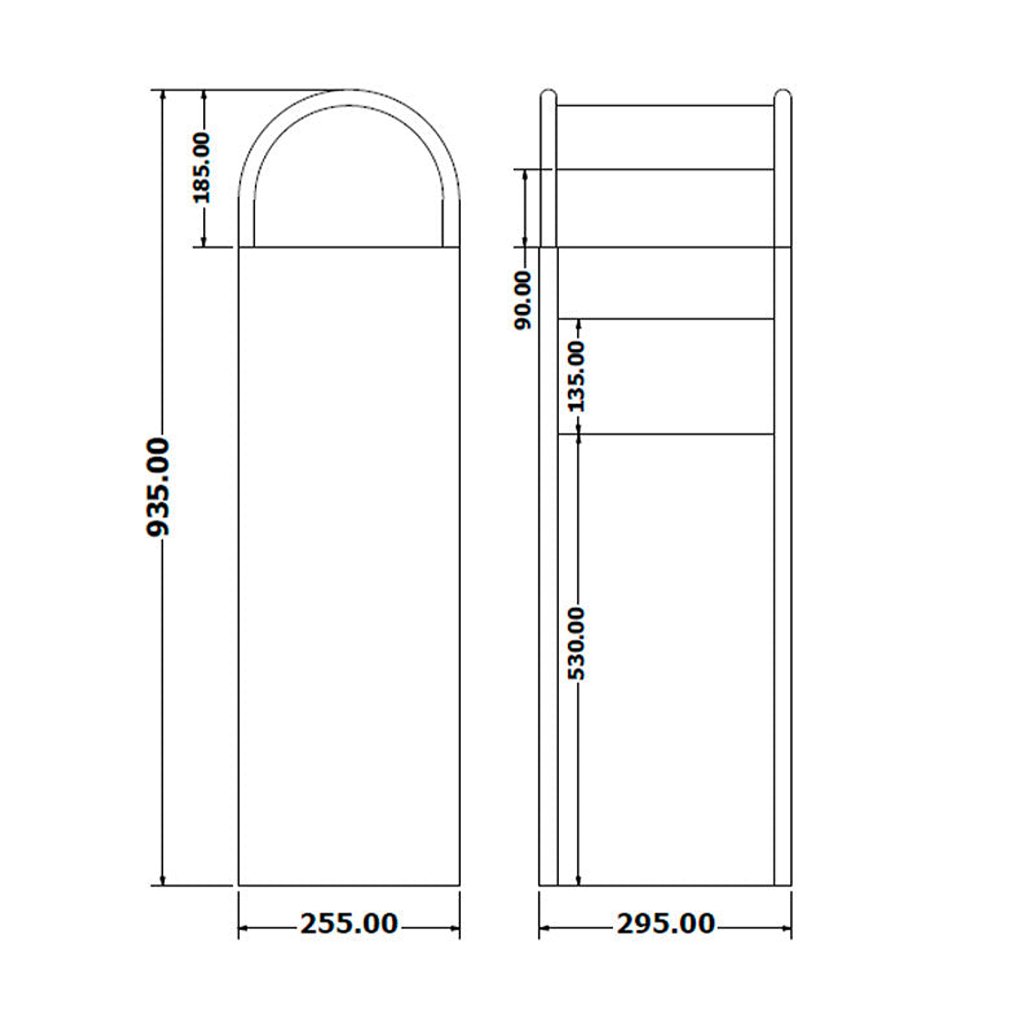 Papelera con Cenicero Rectangular Inox - 35 + 2,5 Litros 3