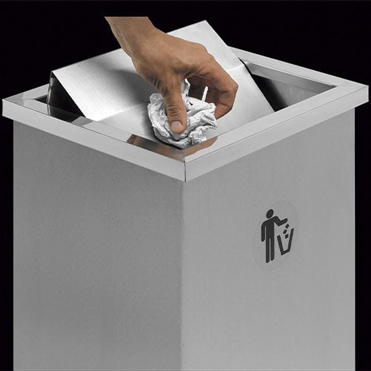 Papelera Rectangular Inox Tapa Batiente - 51 Litros 2