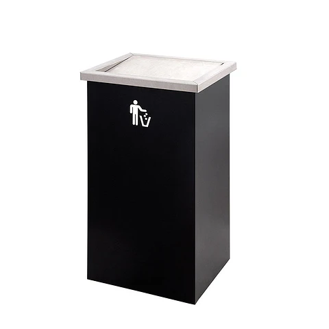 Papelera Rectangular Metálica Tapa Batiente - 51 Litros
