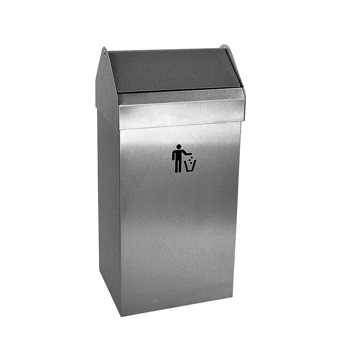 Papelera Rectangular Inox Tapa Basculante - 38 Litros 1