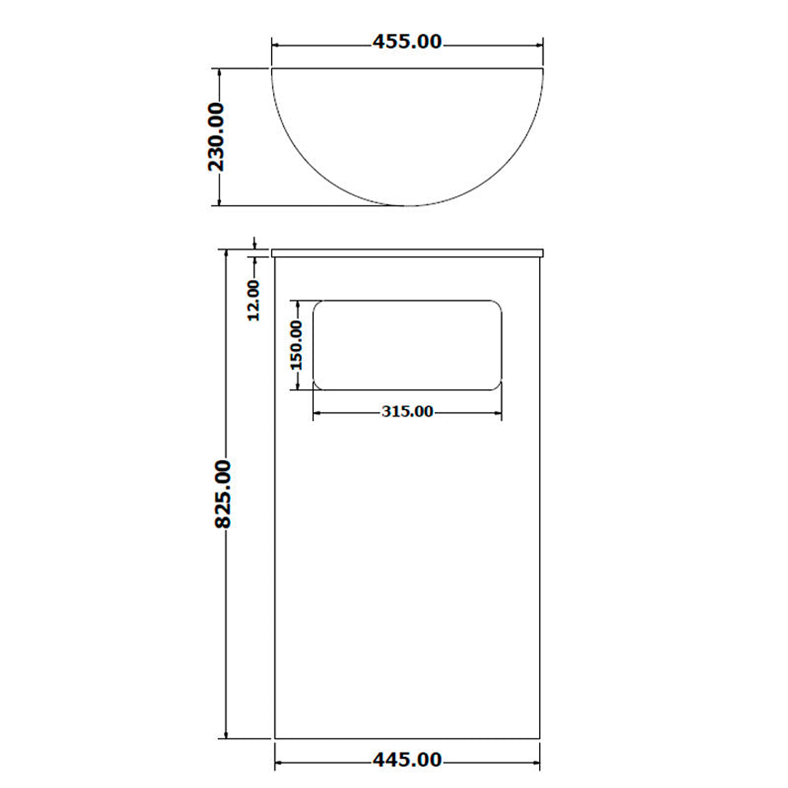 Papelera Semicircular Inox - 70 Litros 3