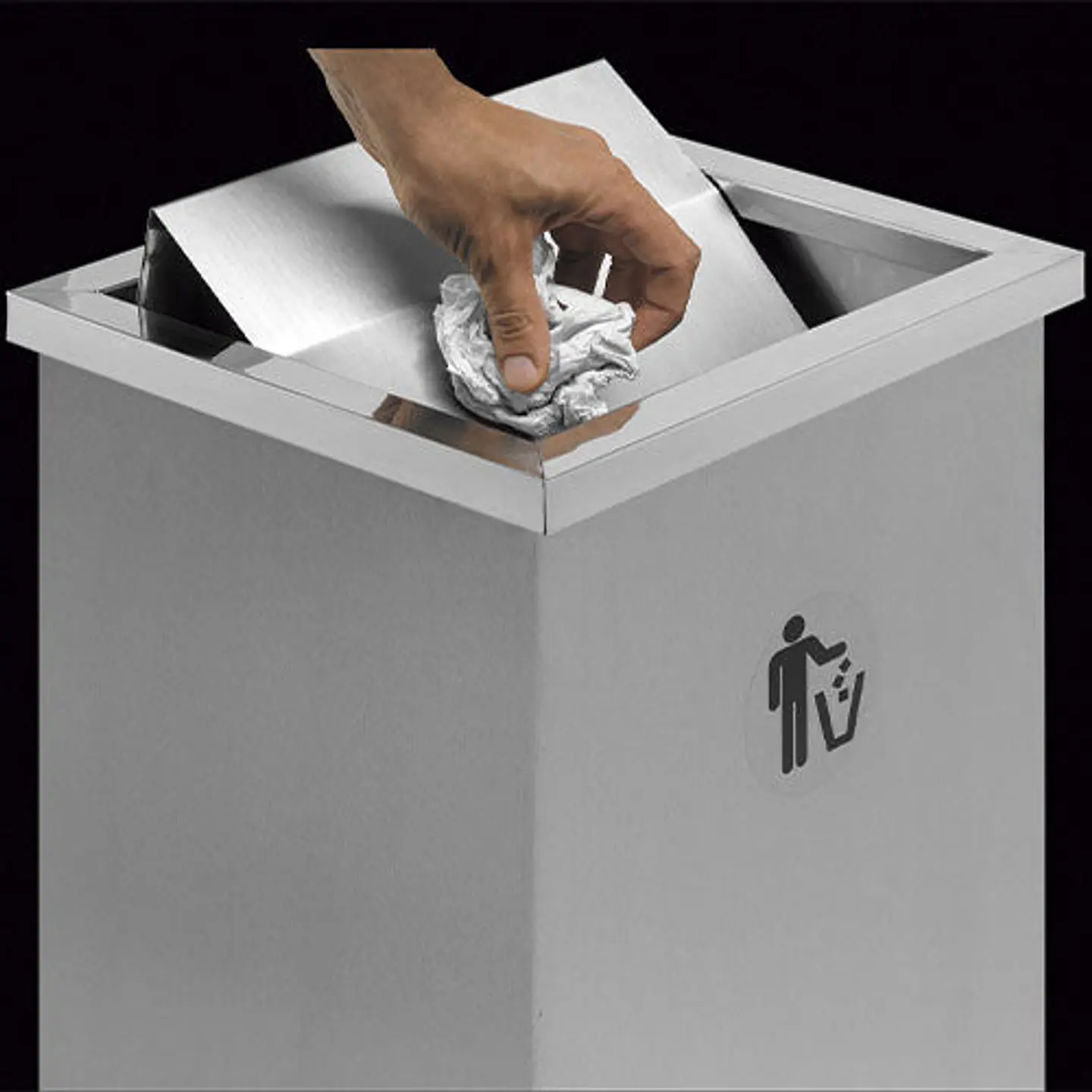Papelera Rectangular Metálica Tapa Batiente - 51 Litros 2