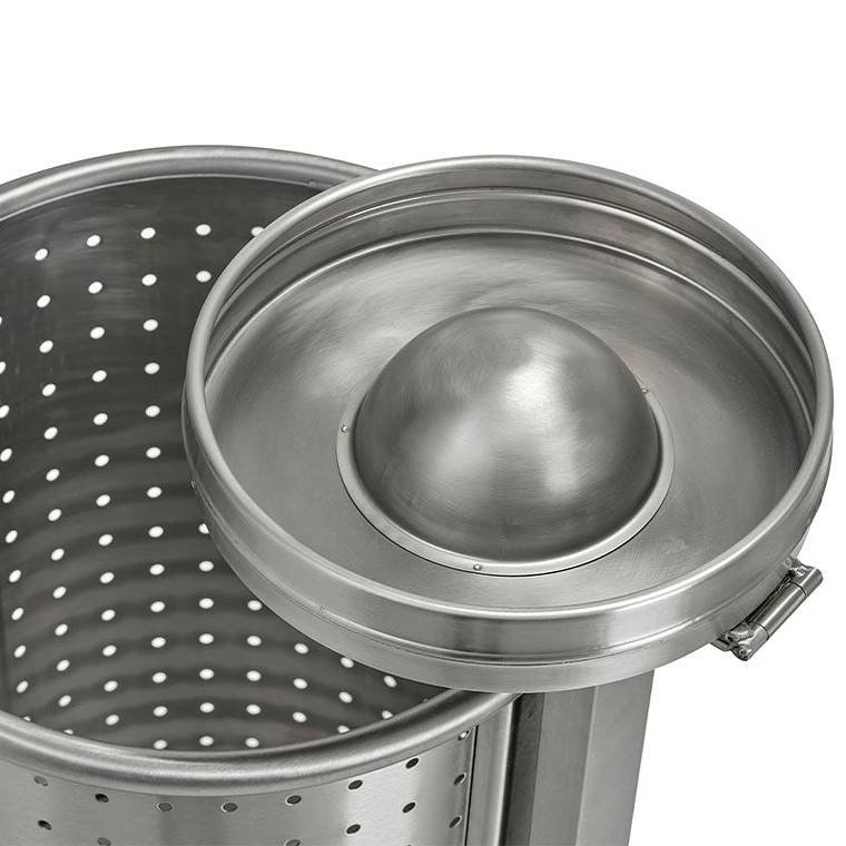 Papelera Urbana con Cenicero Circular Inox - 50 + 2 Litros 2