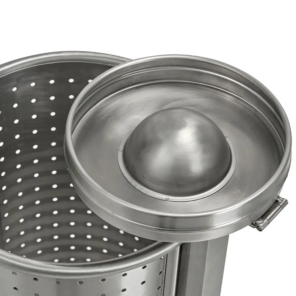 Papelera Urbana con Cenicero Circular Inox - 50 + 2 Litros 2