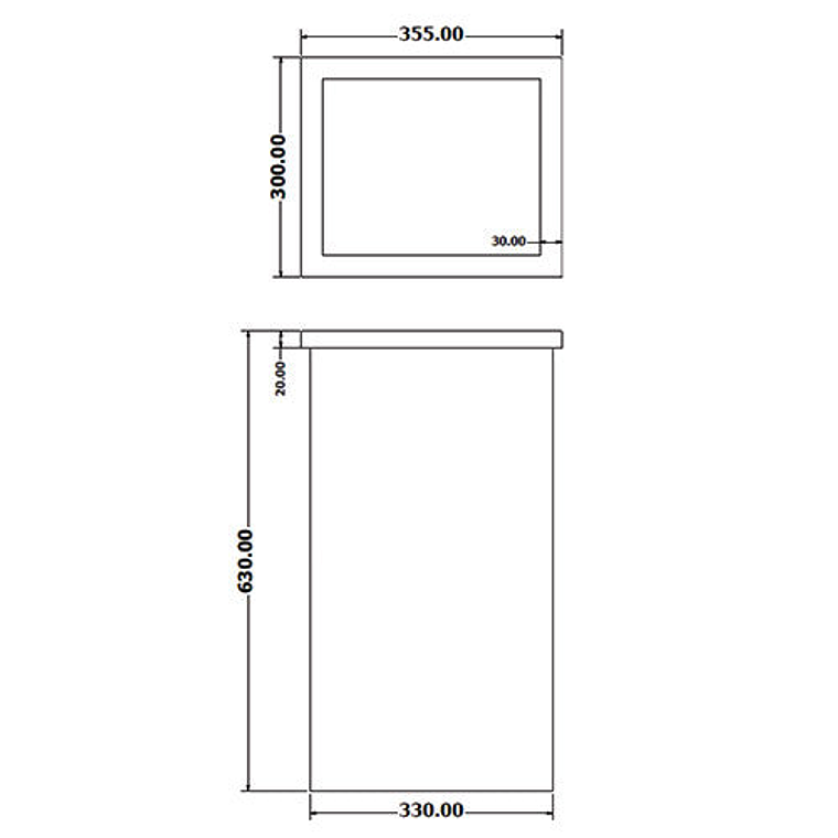 Papelera Rectangular Metálica Tapa Batiente - 51 Litros 3