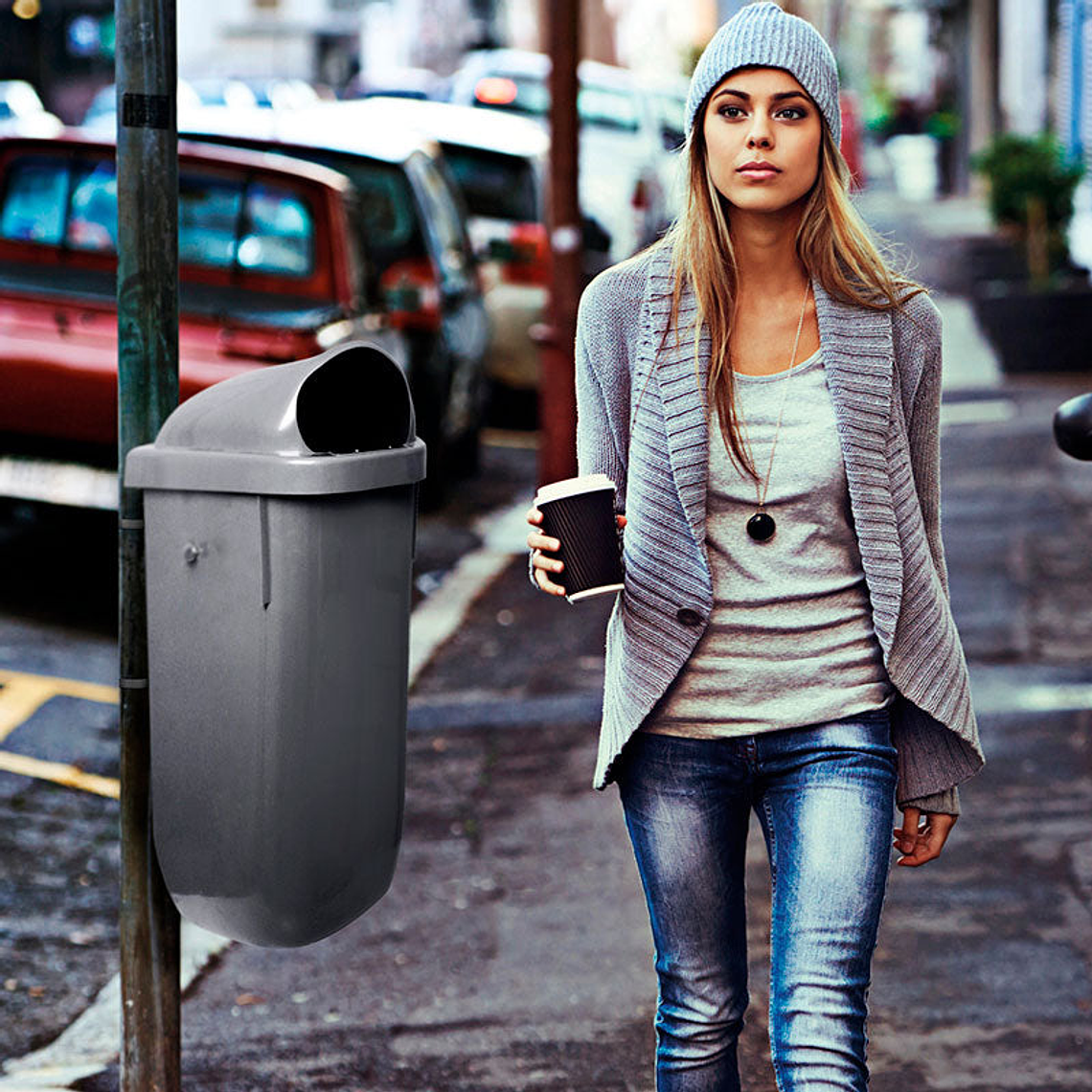 Papelera Urbana de Pared Verona - 50 Litros 6