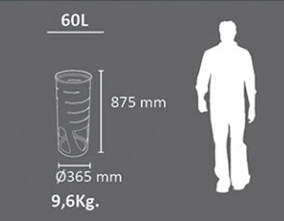 Papelera Urbana Metálica Cilíndrica - 60 Litros 4