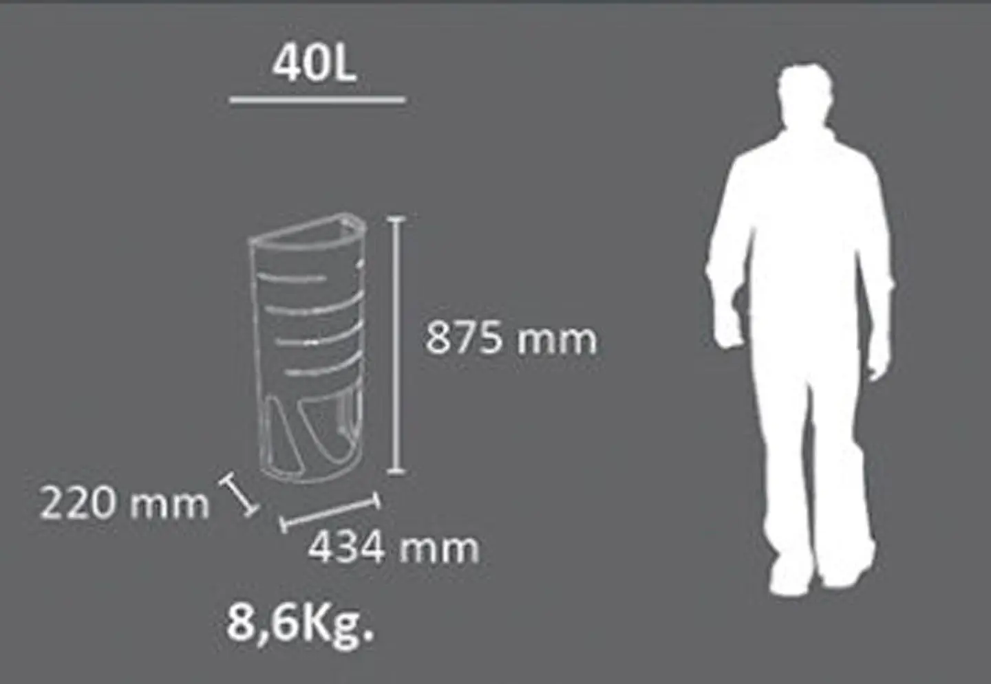 Papelera Urbana Semicircular - 40 Litros 2