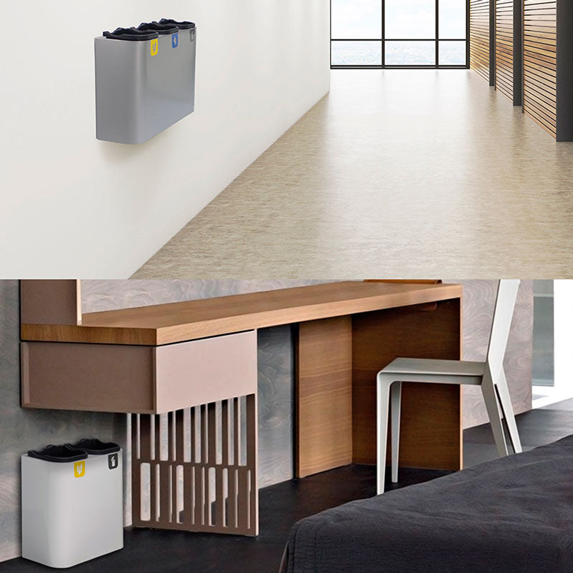 Papelera de Reciclaje de Oficina Venus - Gris 6