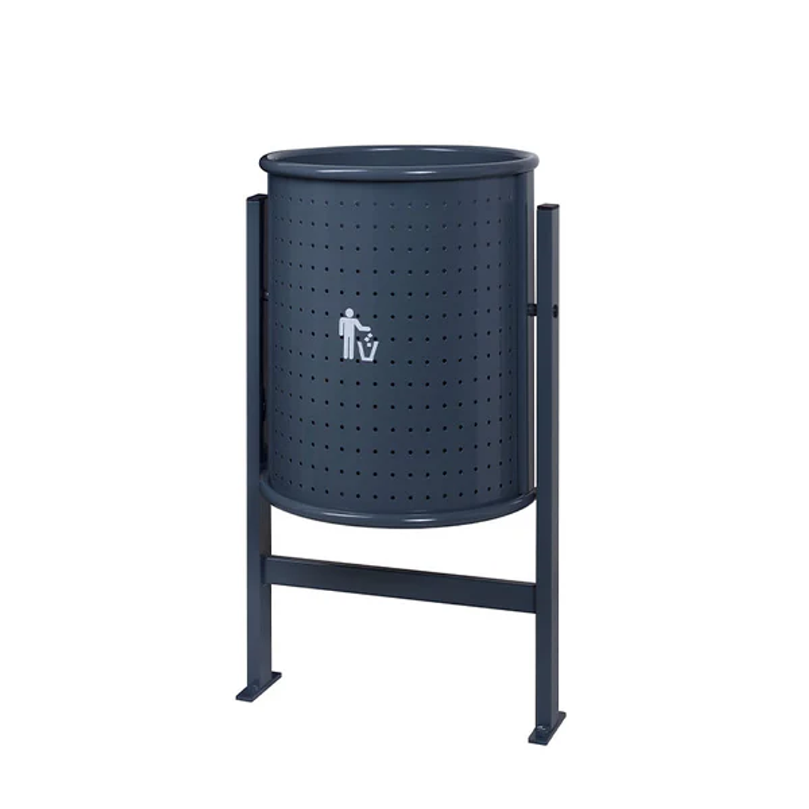 Papelera Urbana Circular Metálica - 50 Litros 1