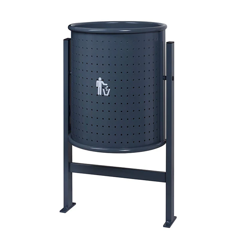 Papelera Urbana Circular Metálica - 80 Litros 1