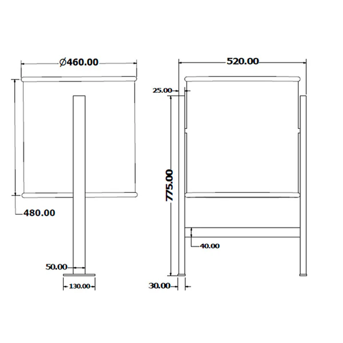 Papelera Urbana Circular Metálica - 80 Litros 2
