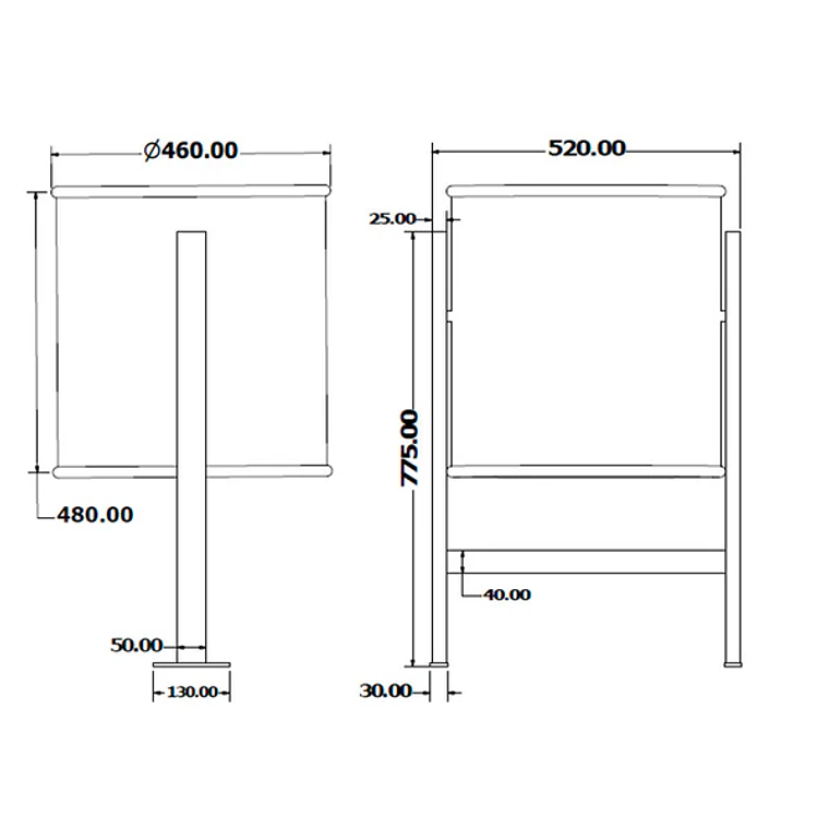 Papelera Urbana Circular Metálica - 80 Litros 2