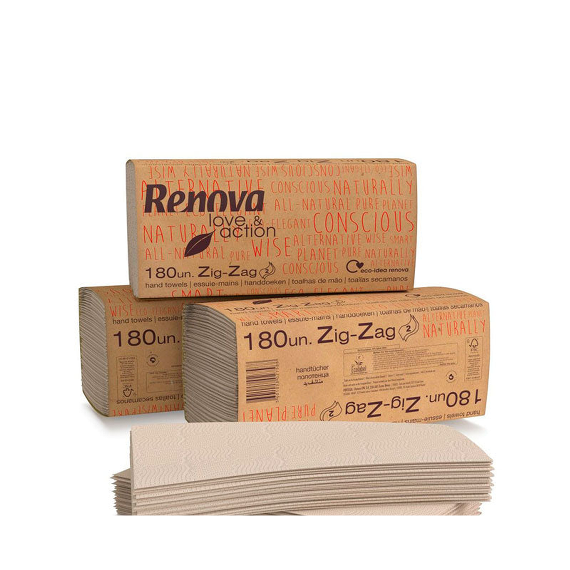 Papel Toalla Secamanos Zig Zag Renova Love & Action - 2700 Toallas 2